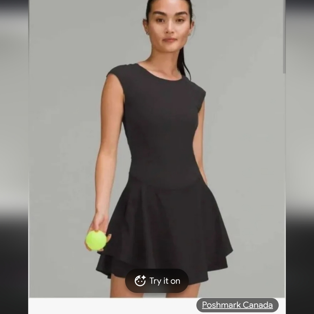 lululemon athletica Everlast Black Sleeveless Fit-and-Flare Mini Dress